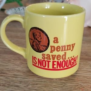 Vintage Coffee Mug Yellow Penny Saved